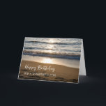 Waves bei Sunset Beach Son Birthday Karte<br><div class="desc">Geburtstagskarte für den Sohn mit einem wunderschönen Foto der Wellen,  die bei Sonnenuntergang und nachdenklichem Vers am Strand abstürzen.</div>