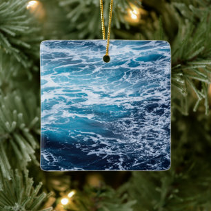 Waves Blue Ocean Summer Beach Keramikornament