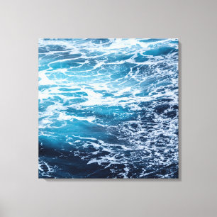 Waves Blue Ocean Summer Beach Leinwanddruck