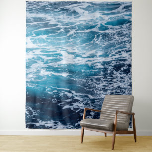Waves Blue Ocean Summer Beach Wandteppich