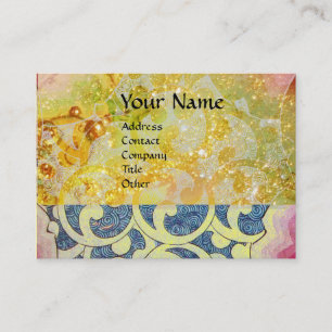 WAVES hell, lebendig, gelb, blau Glitzern Visitenkarte