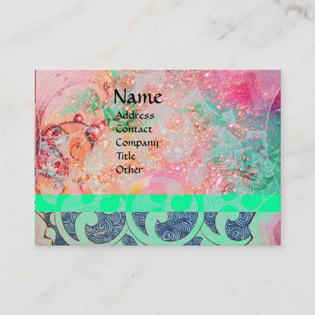 WAVES, hell, lebhaft, rosa blau Visitenkarte (Vorderseite)