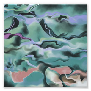 Waves in harmonischer akryllischer Pour Abstrakt A Fotodruck