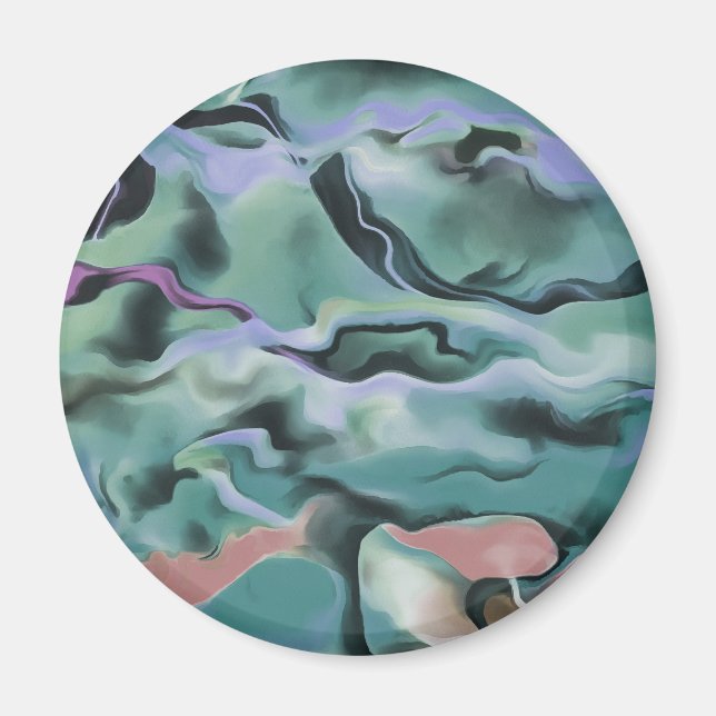 Waves in harmonischer akryllischer Pour Abstrakt A Magnet (Vorne)