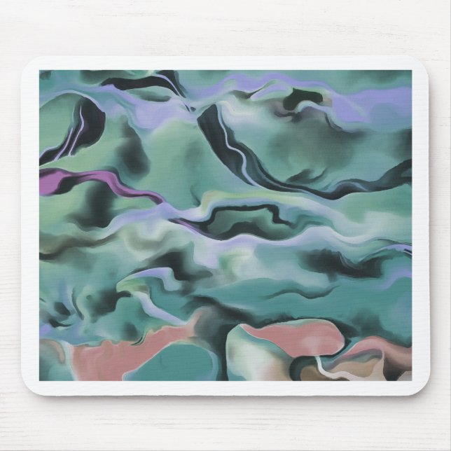 Waves in harmonischer akryllischer Pour Abstrakt A Mousepad (Vorne)