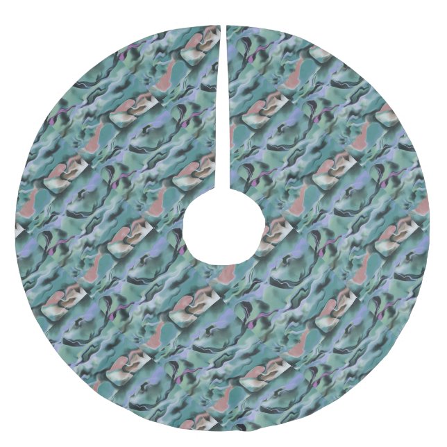 Waves in harmonischer akryllischer Pour Abstrakt A Polyester Weihnachtsbaumdecke (Vorderseite)