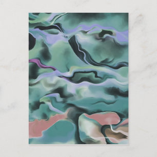 Waves in harmonischer akryllischer Pour Abstrakt A Postkarte