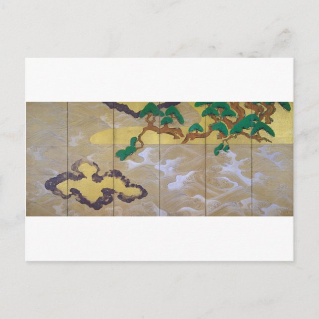 Waves in Matsushima (rechts), Tawaraya Sotatsu Postkarte (Vorderseite)