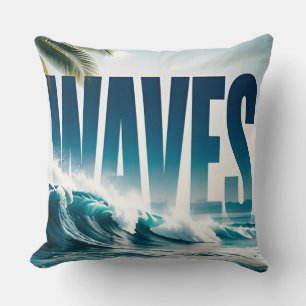 Waves Luxus-Küsten-Editorial-Grafik-Kollektion Kissen