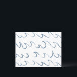 Waves Minimales Abstraktes Hand Drawn Sea Muster Postkarte<br><div class="desc">Minimalistische Wellen einfache Acrylwellen, Seelinenkunst in matt blauer Farbe, skandinavisches Design. Minimalistische nautische, einfache Skandi Hand gezeichnet blaue Wellen lina Art Sea Lover Muster.</div>