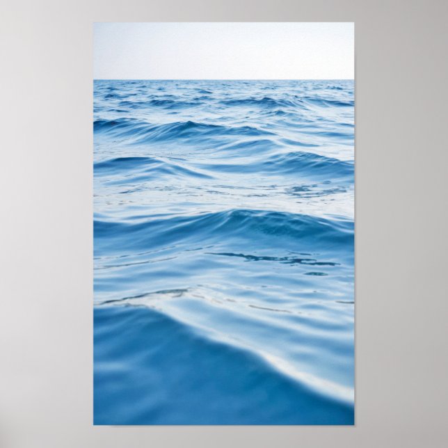 Waves Ocean Sea Nature Blue Water Surface Beach Poster (Vorne)