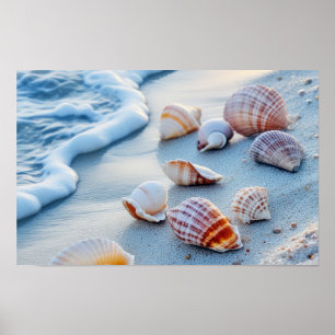 Waves Ocean Sea Nature Blue Water Surface Beach Poster