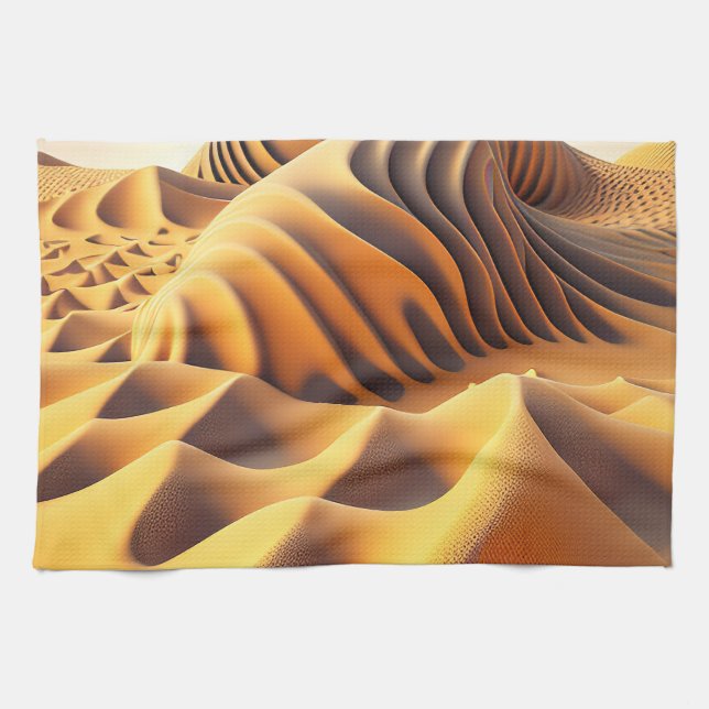 Waves of Gold Geschirrtuch (Horizontal)