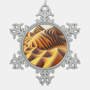Waves of Gold Schneeflocken Zinn-Ornament