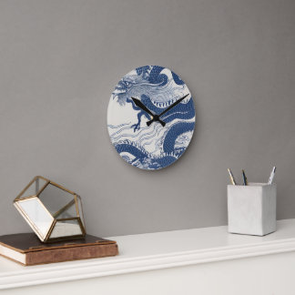 Waves of the dragon  runde wanduhr