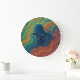 Waves of Thought Abstract Expression Große Wanduhr