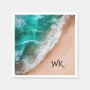 Waves on Sandy Beach Personal Serviette