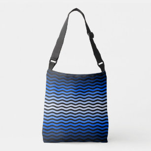 Waves pattern -01 Black BG Tragetaschen Mit Langen Trägern