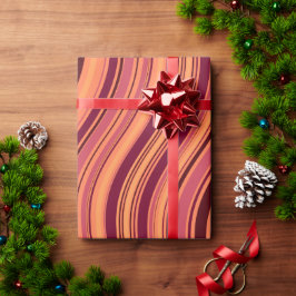 Waves Pink Brown Minimal Muster Geschenkpapier