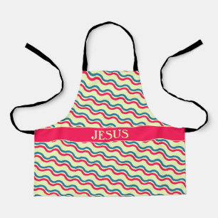 Waves Red Blue Minimal Muster Schürze