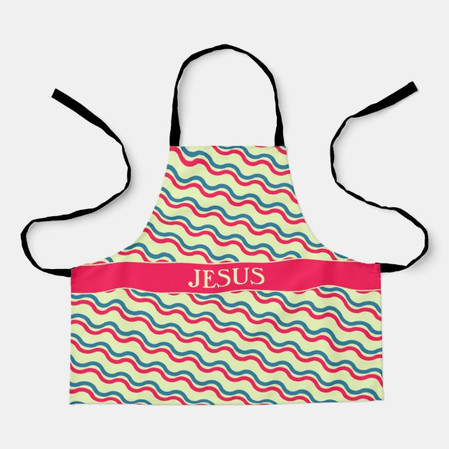 Waves Red Blue Minimal Muster Schürze (Vorderseite)