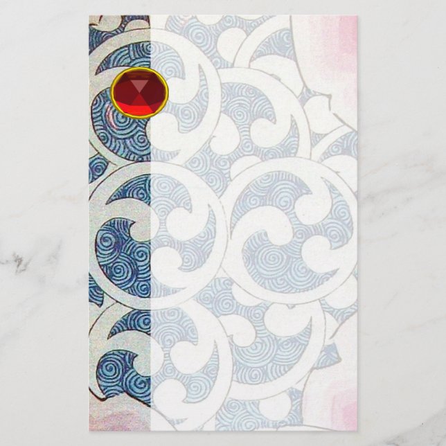 WAVES RED RUBY BRIEFPAPIER (Vorderseite)