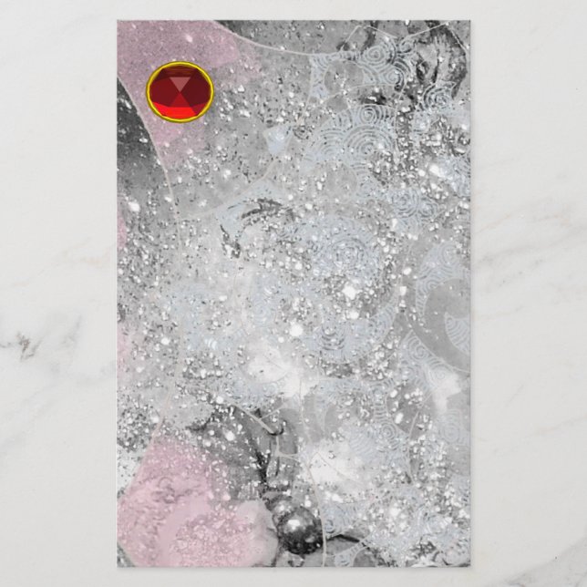 WAVES RED RUBY BRIEFPAPIER (Vorderseite)