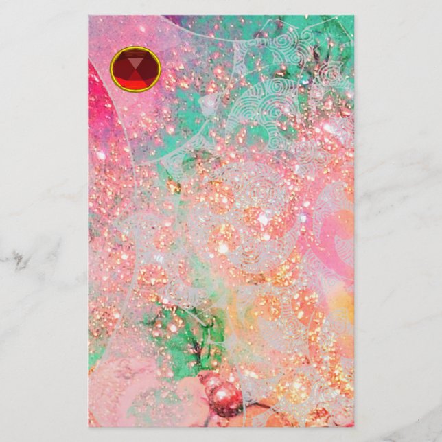 WAVES RED RUBY BRIEFPAPIER (Vorderseite)