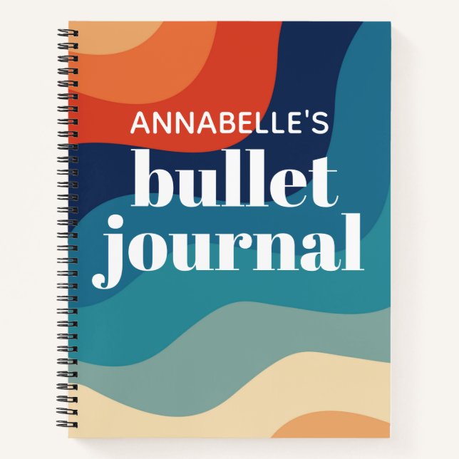 Waves rétro de wirl Rainbow Bullet Journal (Devant)