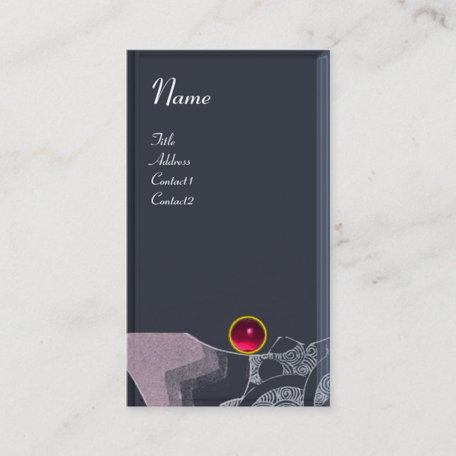 WAVES RUBY MONOGRAM, rosa, schwarz, grau Visitenkarte (Vorderseite)