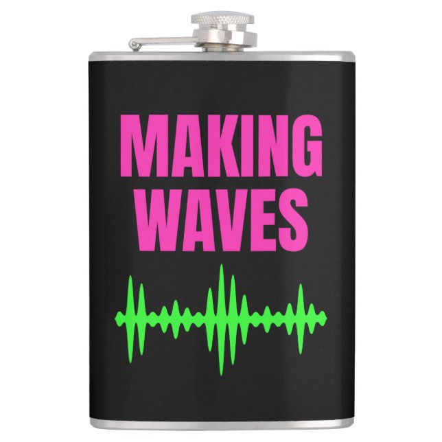 Waves - Sound Waves - Music Producer Flachmann (Vorderseite)