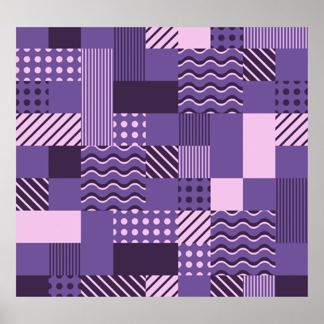Waves Stripes Punkte: Moderne Nahtlos. Poster (Vorne)