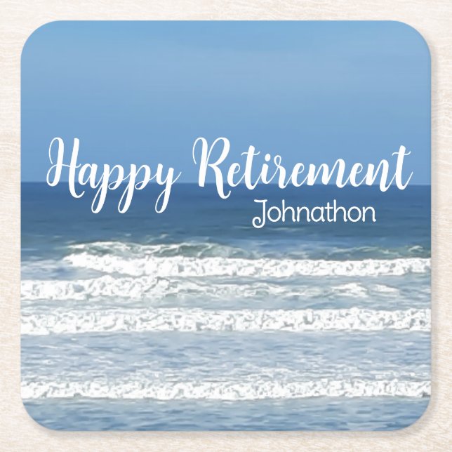 Waves & Surf-Ruhestandsgeschenk Rechteckiger Pappuntersetzer (Vorderseite)