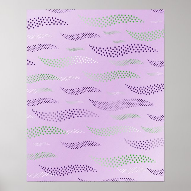 Waves Tiger (stilisiertes Muster) 3 Poster (Vorne)