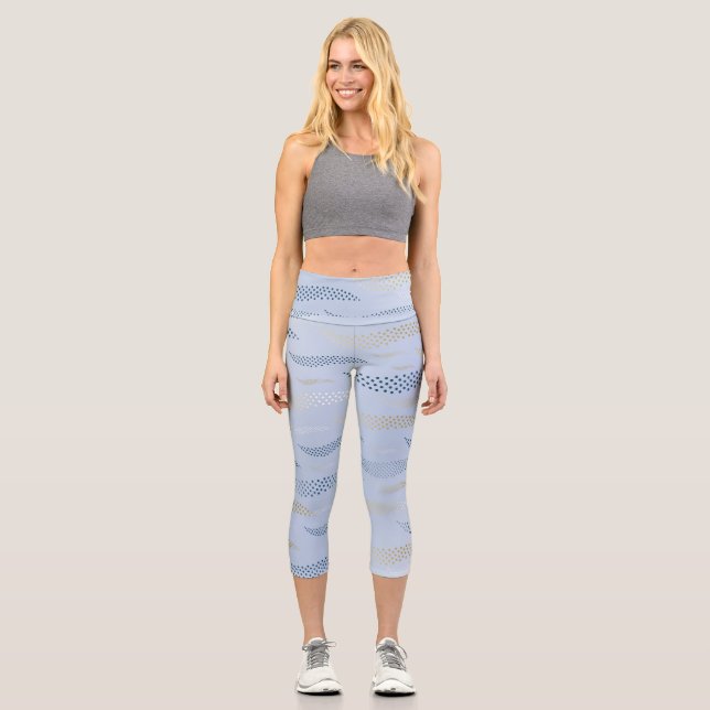 Waves Tiger (stilisiertes Muster) 4 Capri Leggings (Vorderseite)