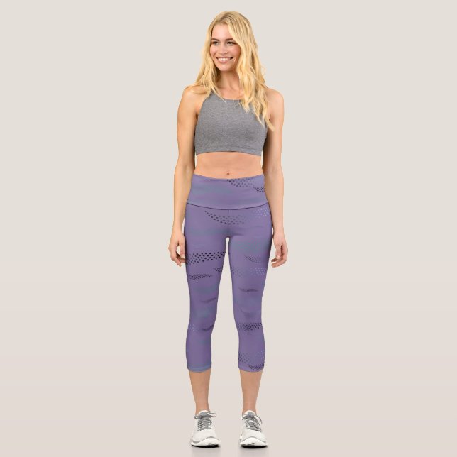 Waves Tiger (stilisiertes Muster) 9 Capri Leggings (Vorderseite)