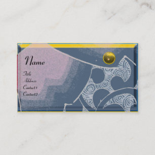 WAVES TOPAZ MONOGRAM, blau, schwarz gelb Visitenkarte