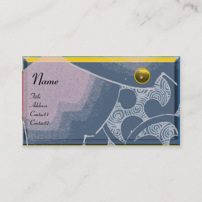 WAVES TOPAZ MONOGRAM, blau, schwarz gelb Visitenkarte (Vorderseite)