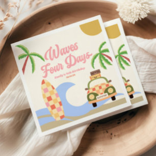 Waves Vier Tage Surf Pink 4. Geburtstag Party Serviette