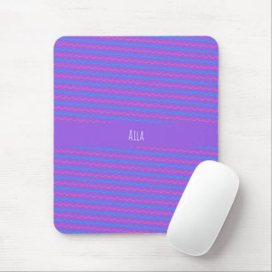 Waves Violet Blue Minimal Muster Mousepad