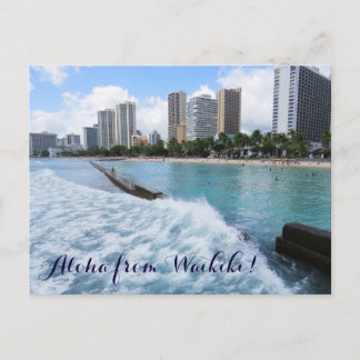 Waves Waikiki Beach Honolulu Hawaii Pazifischer Oz Postkarte