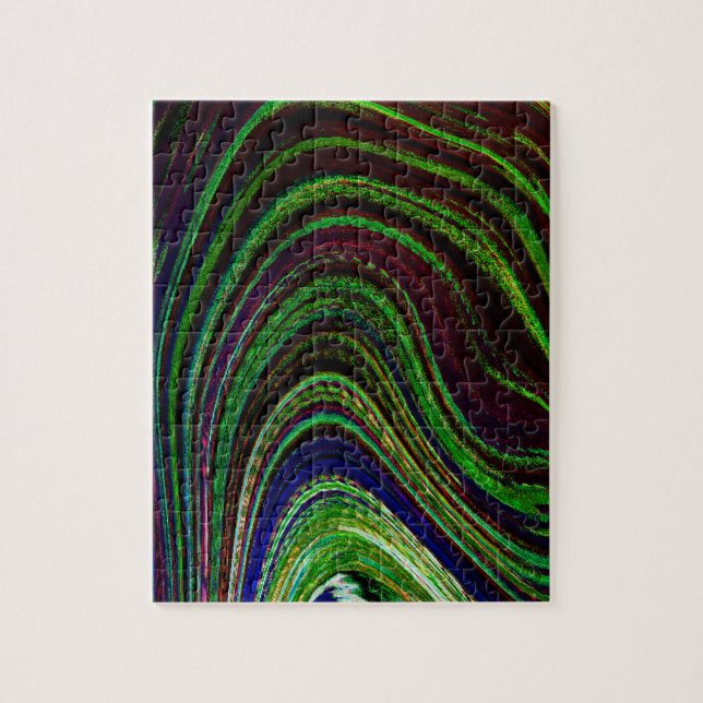 Waves Wavy Green Blue Abstrakt Red Fraktal Moderne (Vertikal)