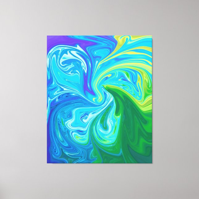 Waves Wiedersehen | Beste Abstrakte Kunstkunst Leinwanddruck (Vorderseite)