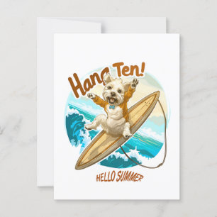 Waves & Woofs Wünsche Postkarte