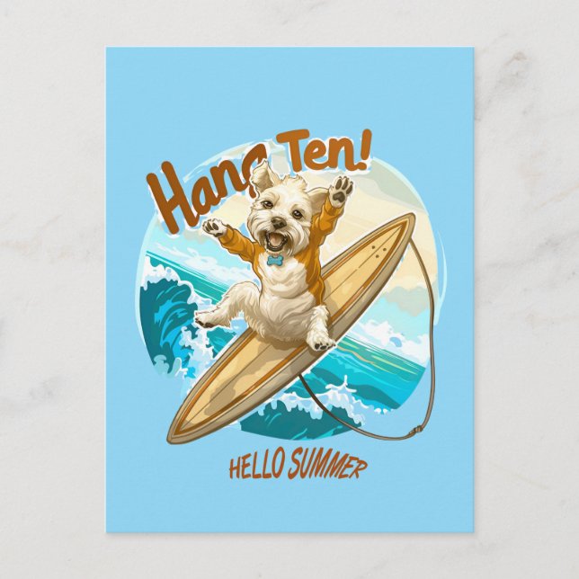 Waves & Woofs Wünsche Postkarte (Vorderseite)