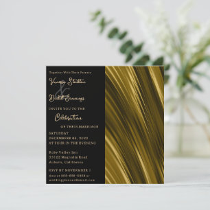 Wavey Gold Wedding Einladung
