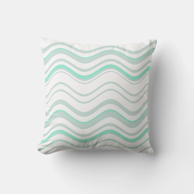 Wavey Line Stripes Abstrakt 5 Kissen (Vorderseite)