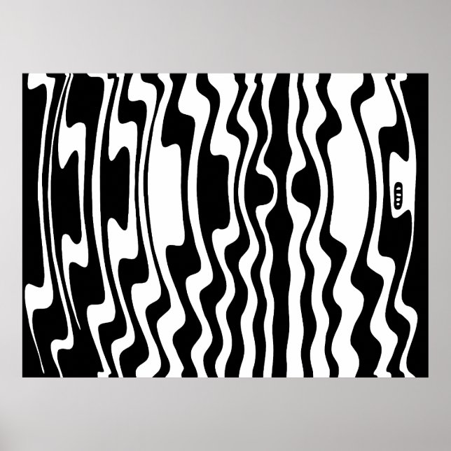 Wavey Stripey Abstrakt Poster (Vorne)