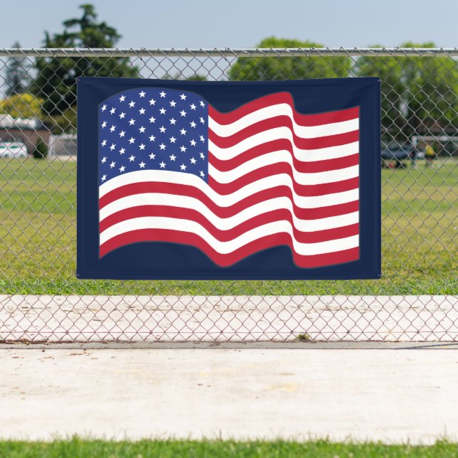 Waving American Flag Banner (Insitu)