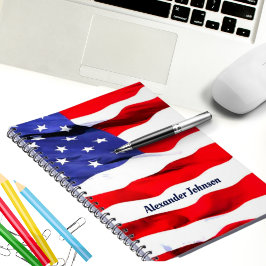 Waving American Flag Notebook Notizblock